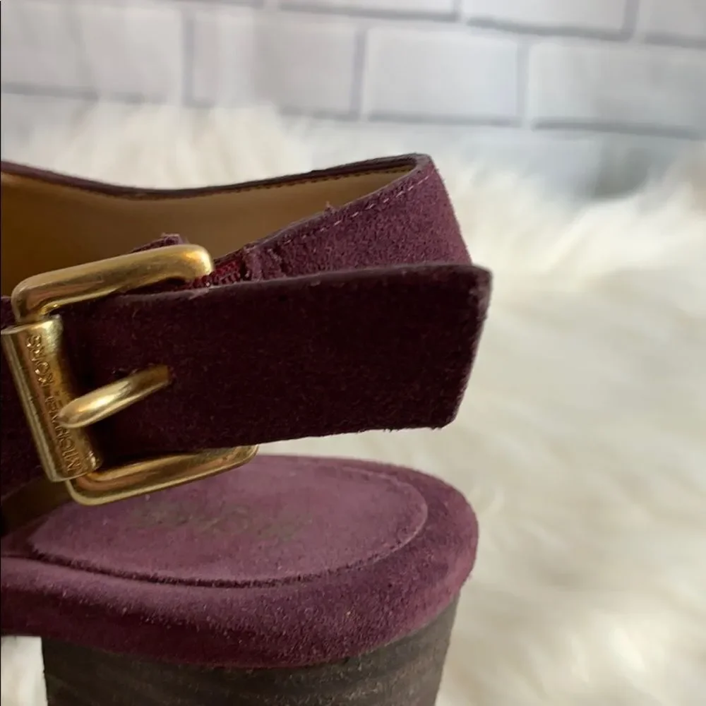 Michael Kors Suede Platform Slingback Heels‎ Sz 5.5